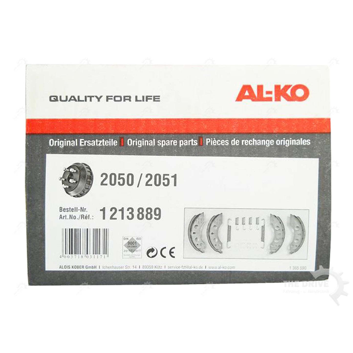 AL-KO Bremsbacken Satz 1213889 für 2050 / 2051 200x50mm