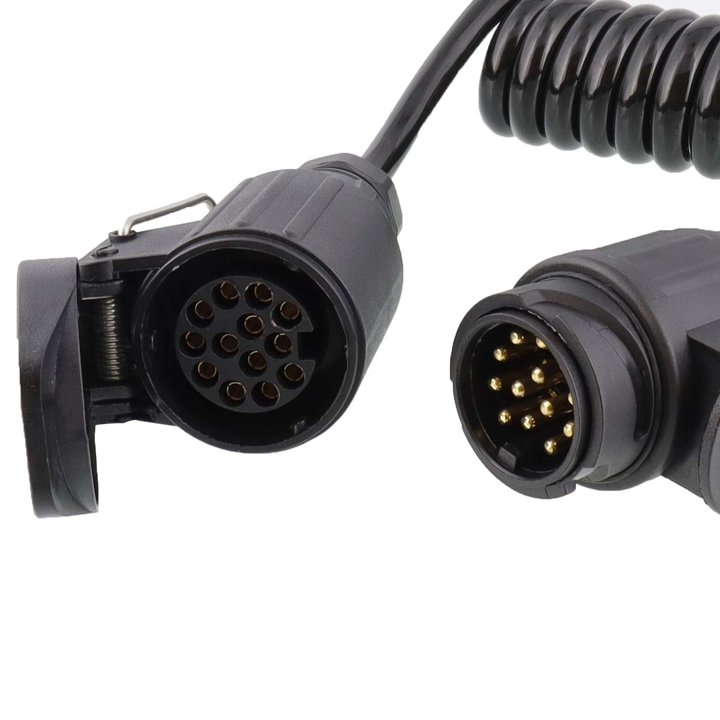 13 - poliges Spiralkabel Verlängerungskabel 13 - Adern 1,5M 1x Stecker / 1x Steckdose - TMN - shop.de