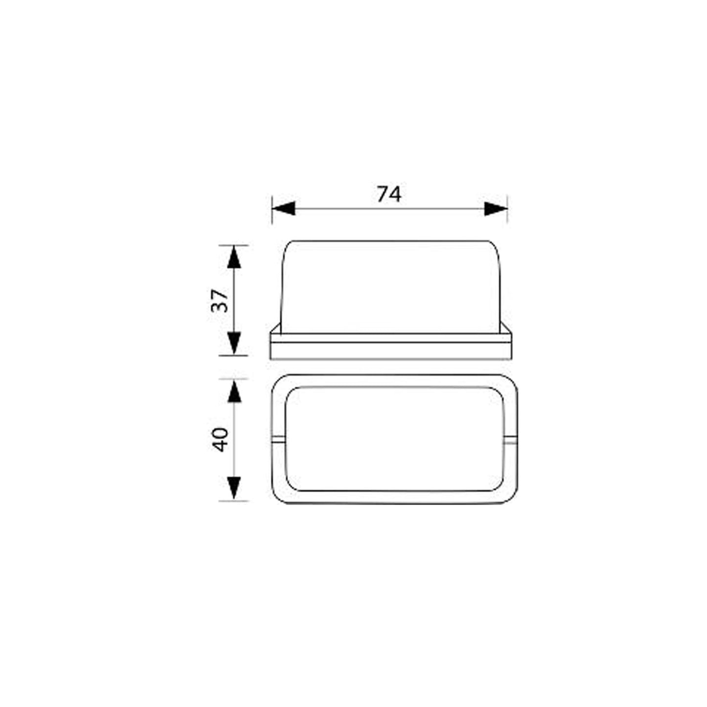 Umrissleuchte Schluss-, Positionsleuchte 74x40x37mm
