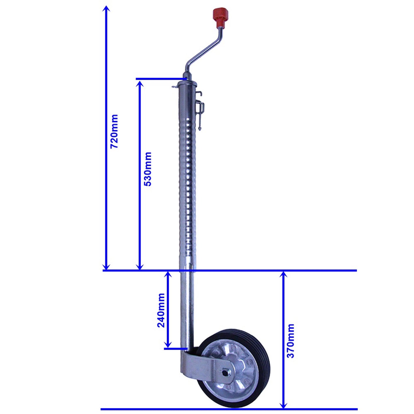 Stützrad 48mm mit Vollgummi-Reifen 300kg gerippte Ausführung