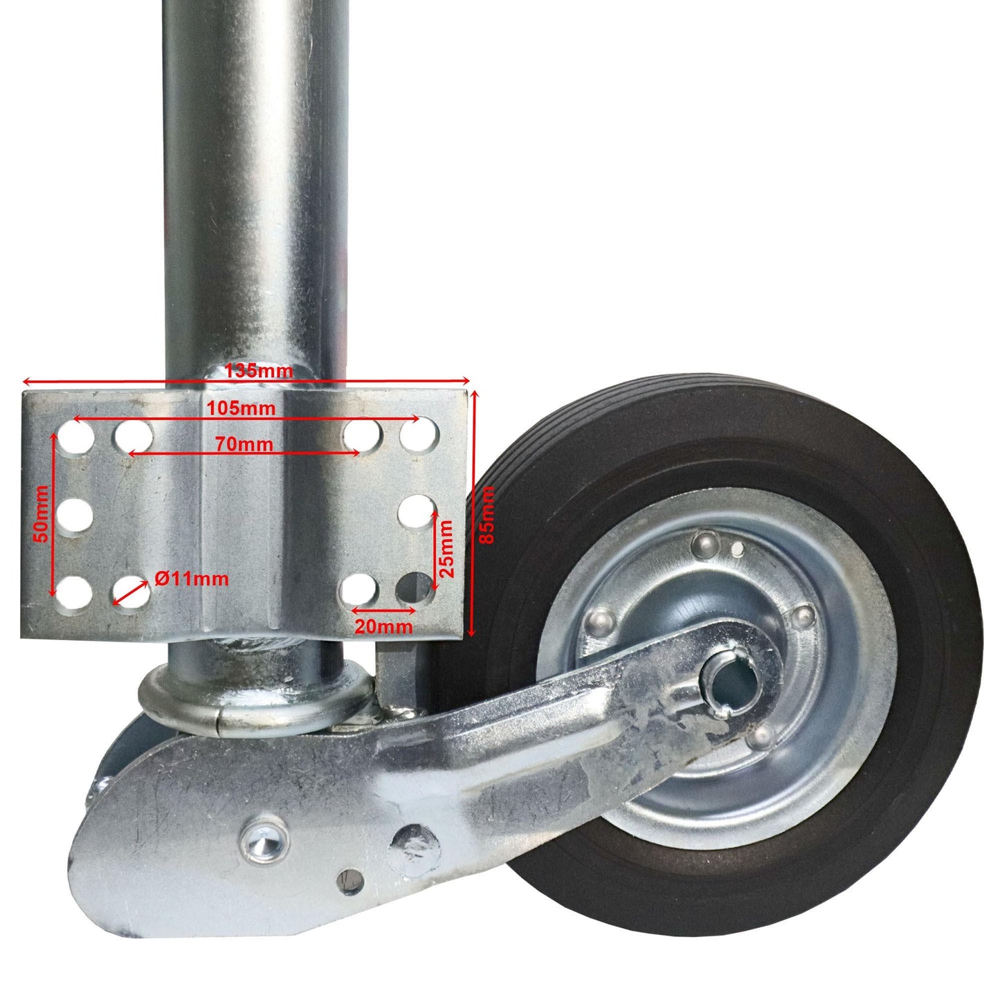 Anhänger Automatik Stützrad 400kg Flansch 0mm + Schraubensatz