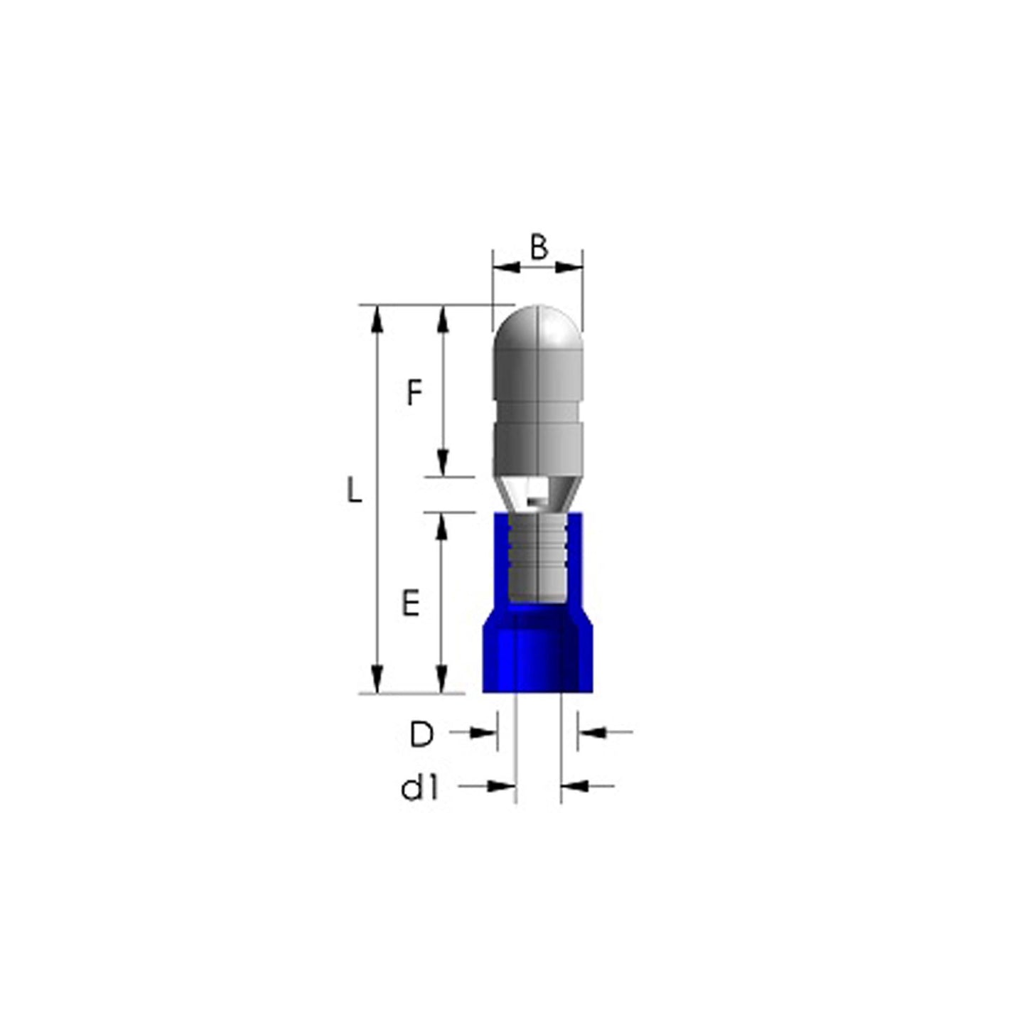 100x Rundstecker rot 0,5-1,5mm² 300V