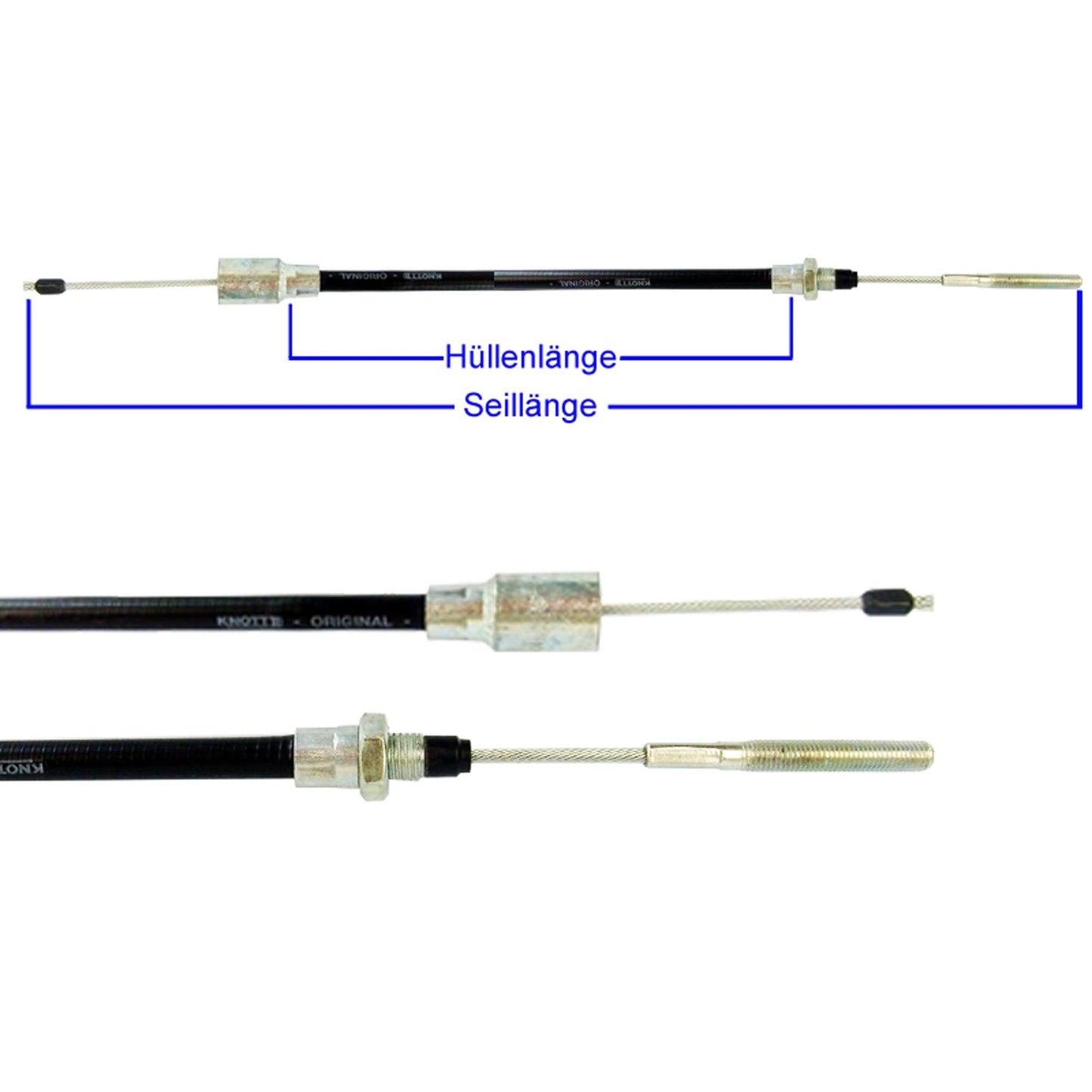 Bowden cable brake cable with bell Knott, Nieper, Schlegel, BPW, Avonride 1630/1840mm