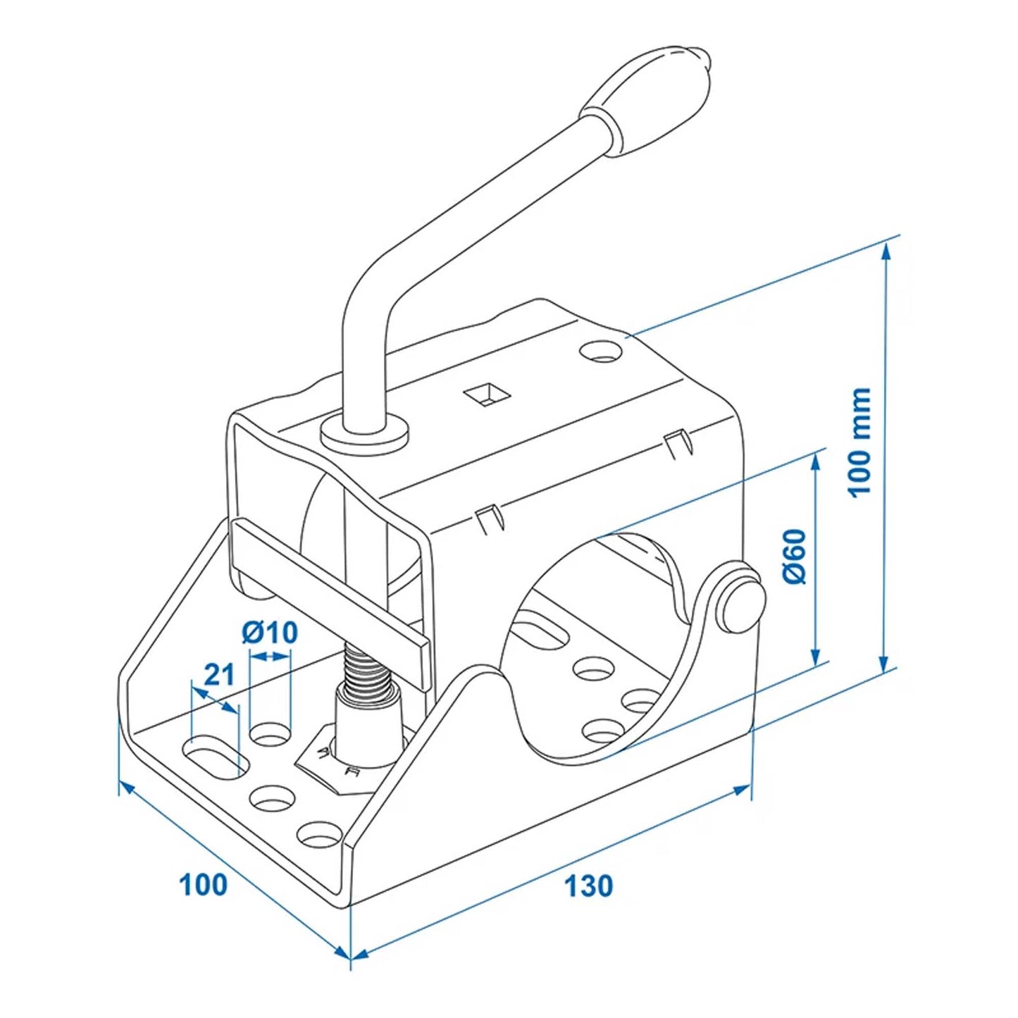 Clamp holder 60mm for jockey wheel