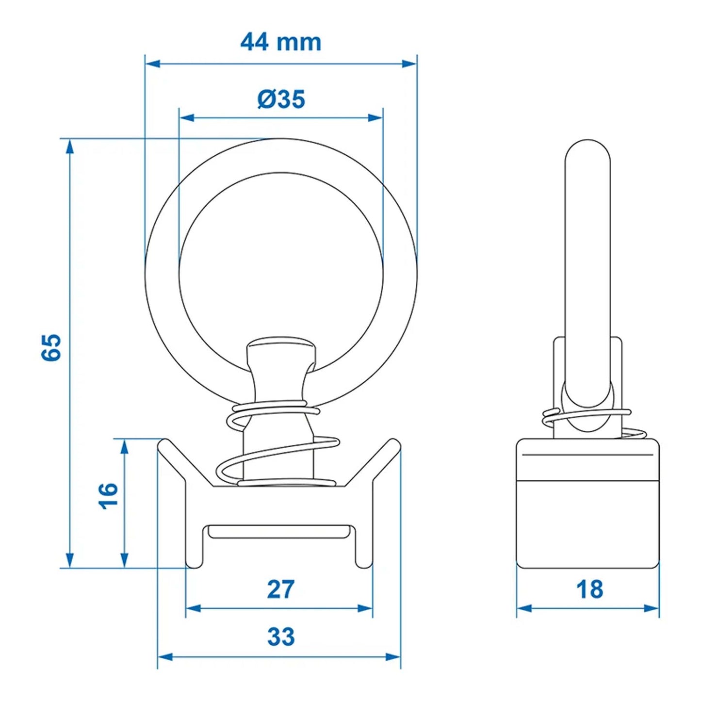 Stud Fitting Single Metall 450kg - 1000lbs