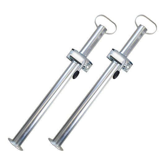 2x Anhängerstütze 600mm lang mit Klemmhalter Ø 48mm Rohr