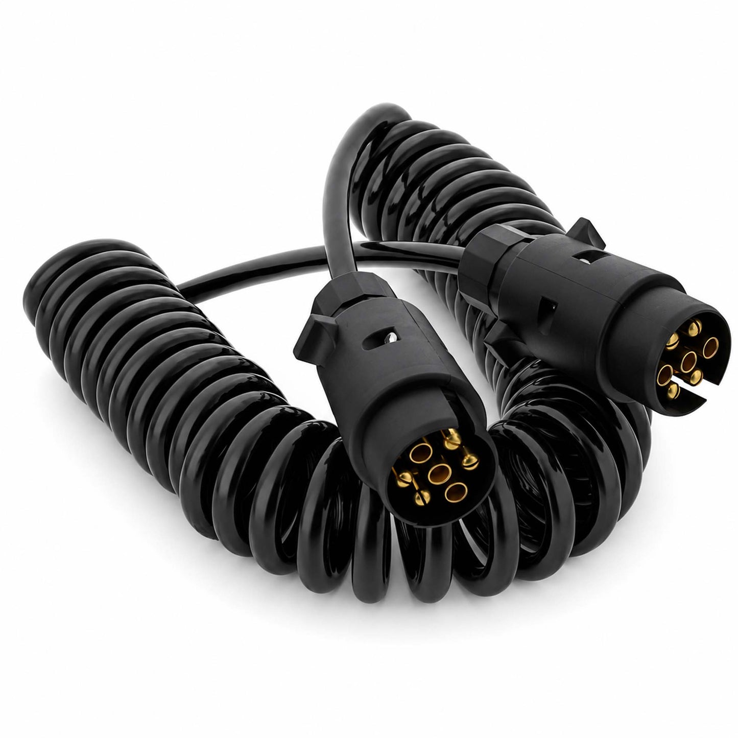 Anhänger Spiral-Verlängerungskabel 5m mit Stecker/Stecker 7-polig