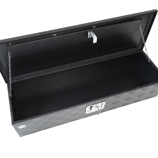 Deichselbox Werkzeugbox Staubox 950x320x190mm Alu Riffelblech Schwarz - TMN - shop.de