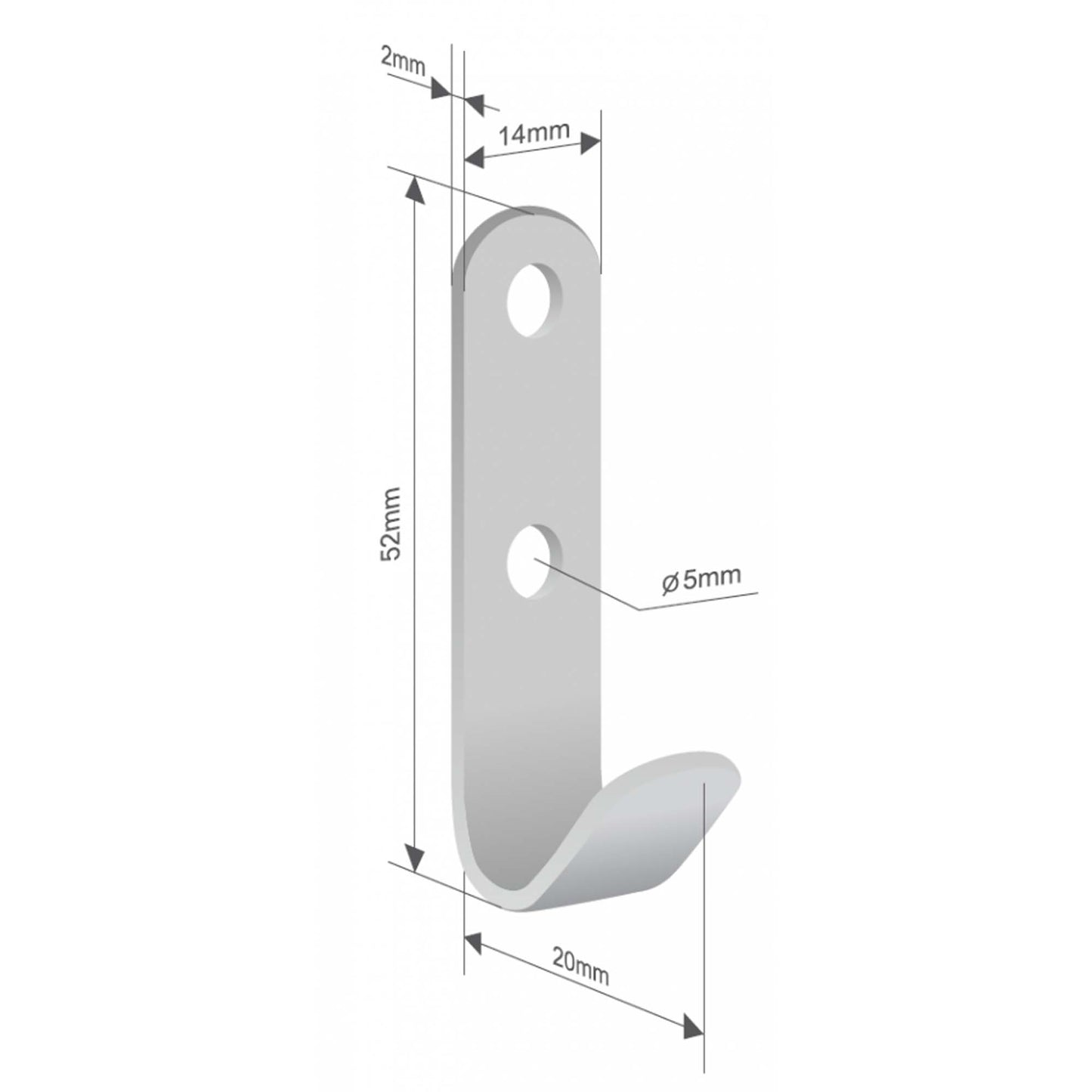 Planenhaken schraubbar für Anhänger 52x14x2mm