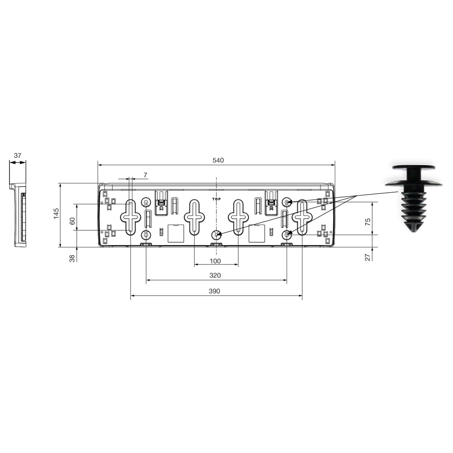 Aspöck Kennzeichenhalter FlexLED Kennzeichenleuchte 12V DC 36-3704-287