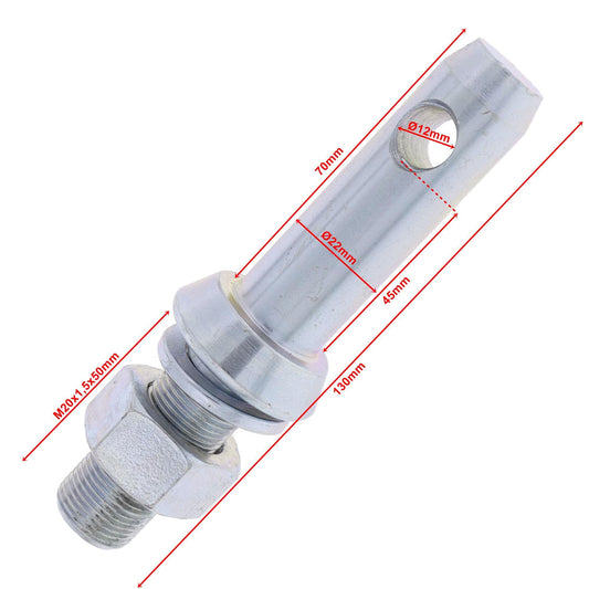 Unterlenkerbolzen Kat.1 zum Verschrauben Ø22mm L. 130mm M20x1,5