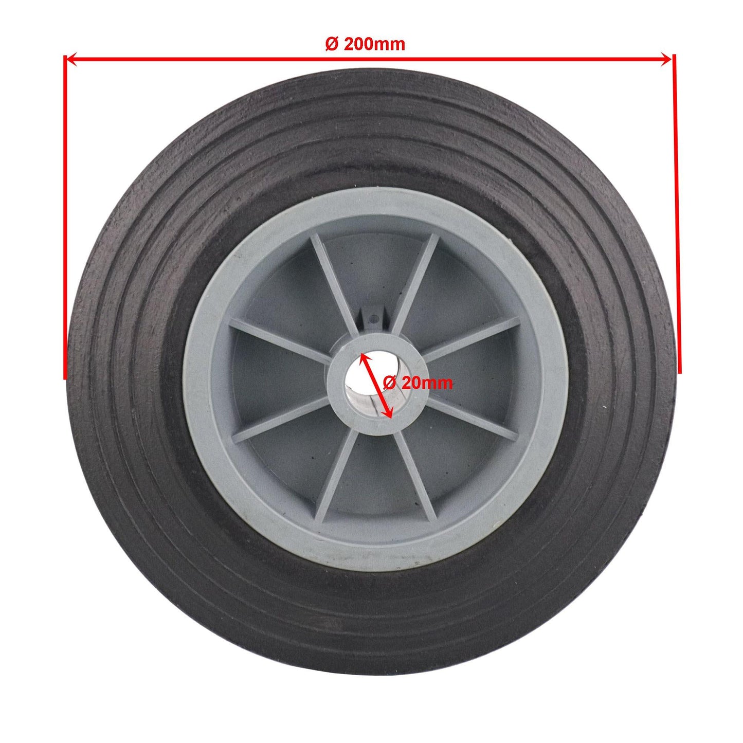Ersatzrad PCV Ø200 für Anhänger Stützrad 150kg