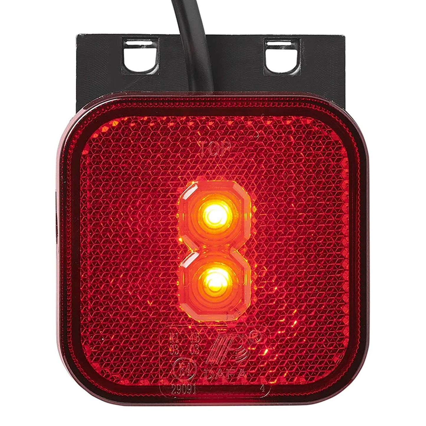 Positionsleuchte 12 - 24V Rot 65 x 65 mm LED mit Halter - TMN - shop.de