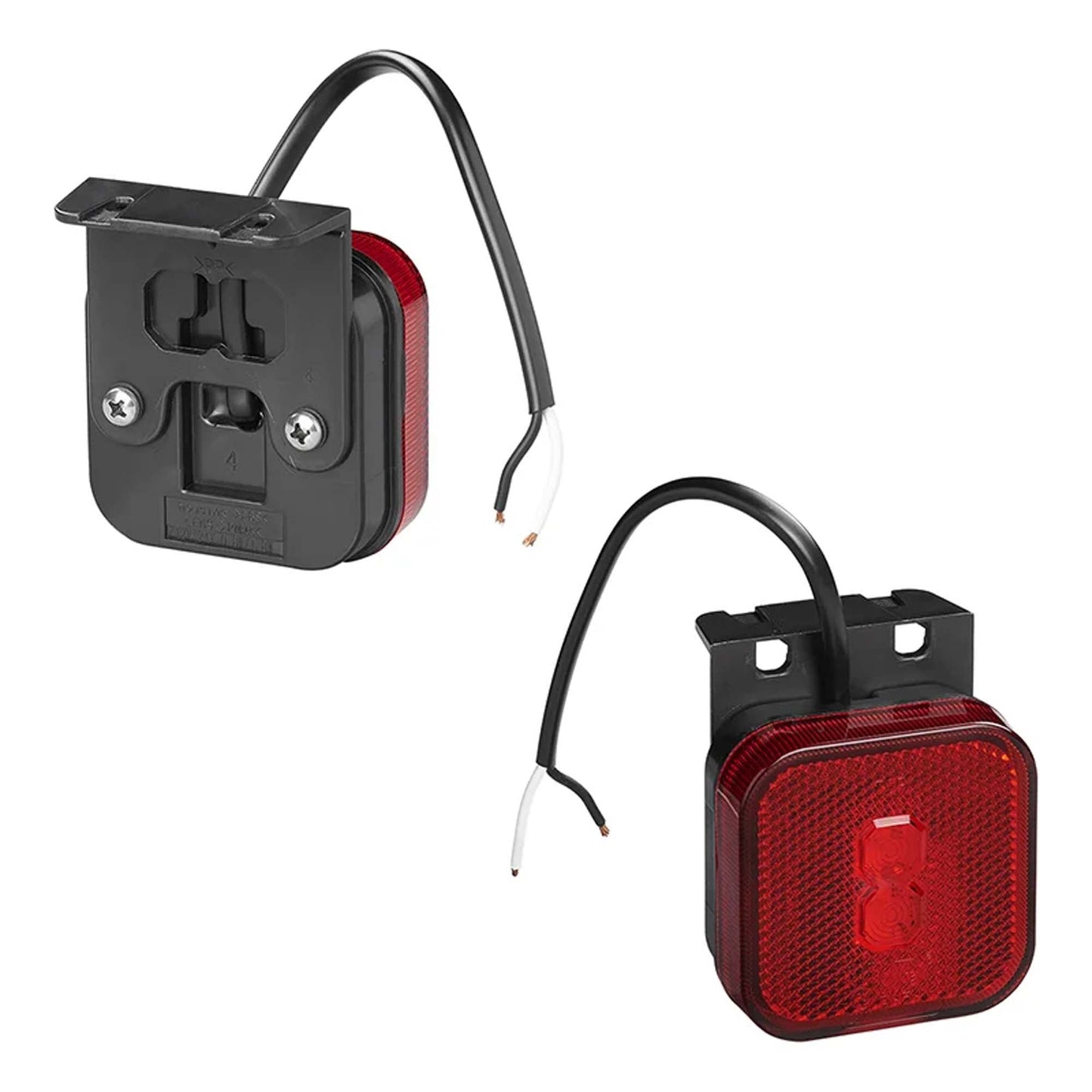 Positionsleuchte 12 - 24V Rot 65 x 65 mm LED mit Halter - TMN - shop.de