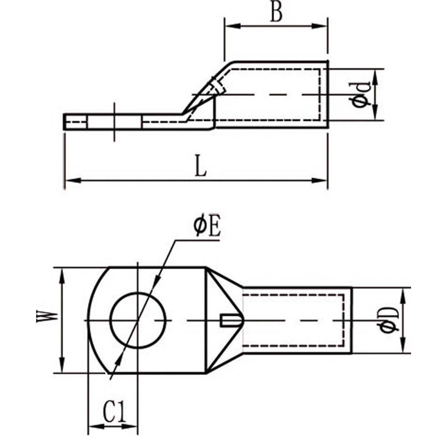 Ring eyelet tubular cable lug ØM6 for cable max. 6mm²