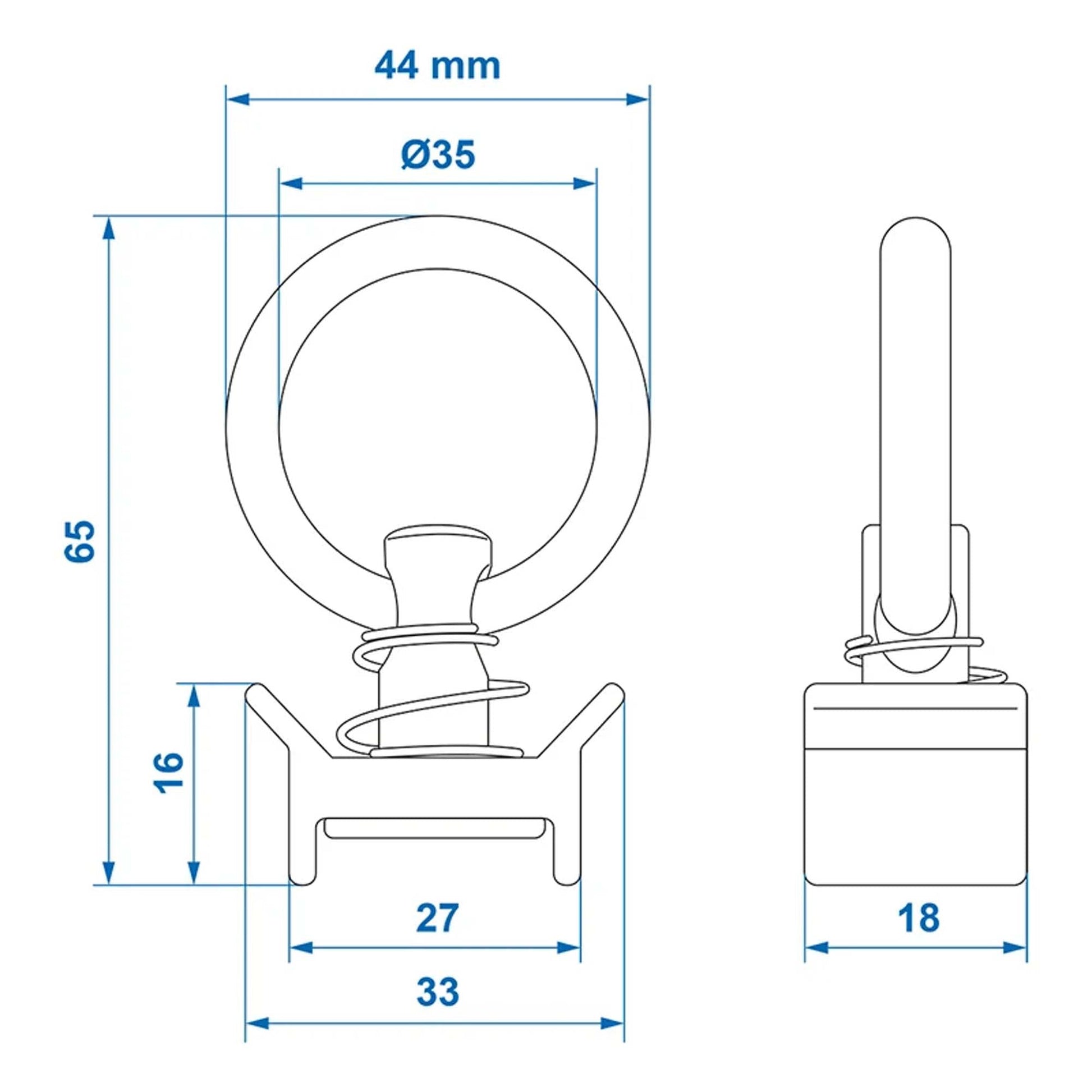 Stud Fitting Single Metall 450kg - 1000lbs - TMN - shop.de