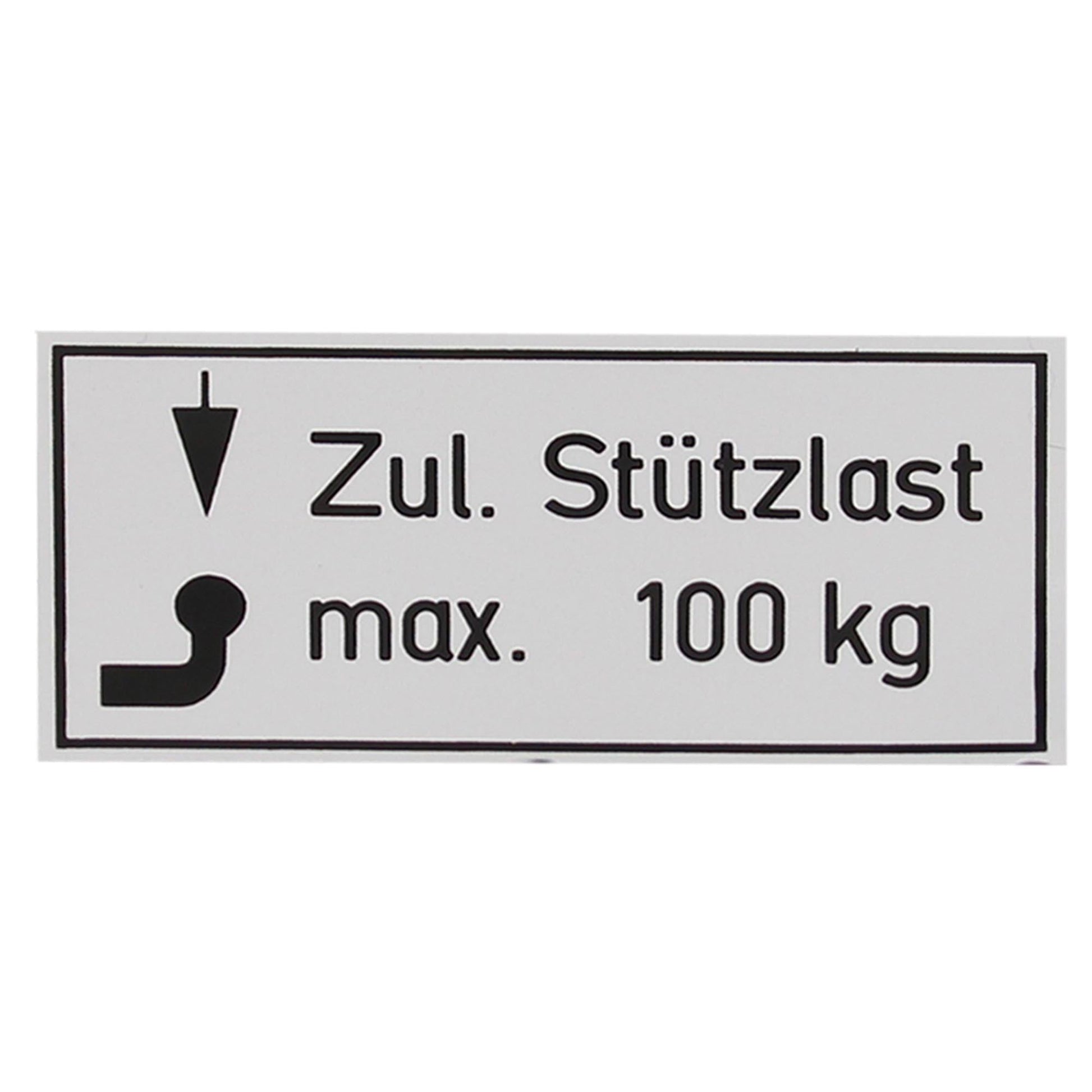 Stützlast - Aufkleber max. 100kg 65x30mm - TMN - shop.de