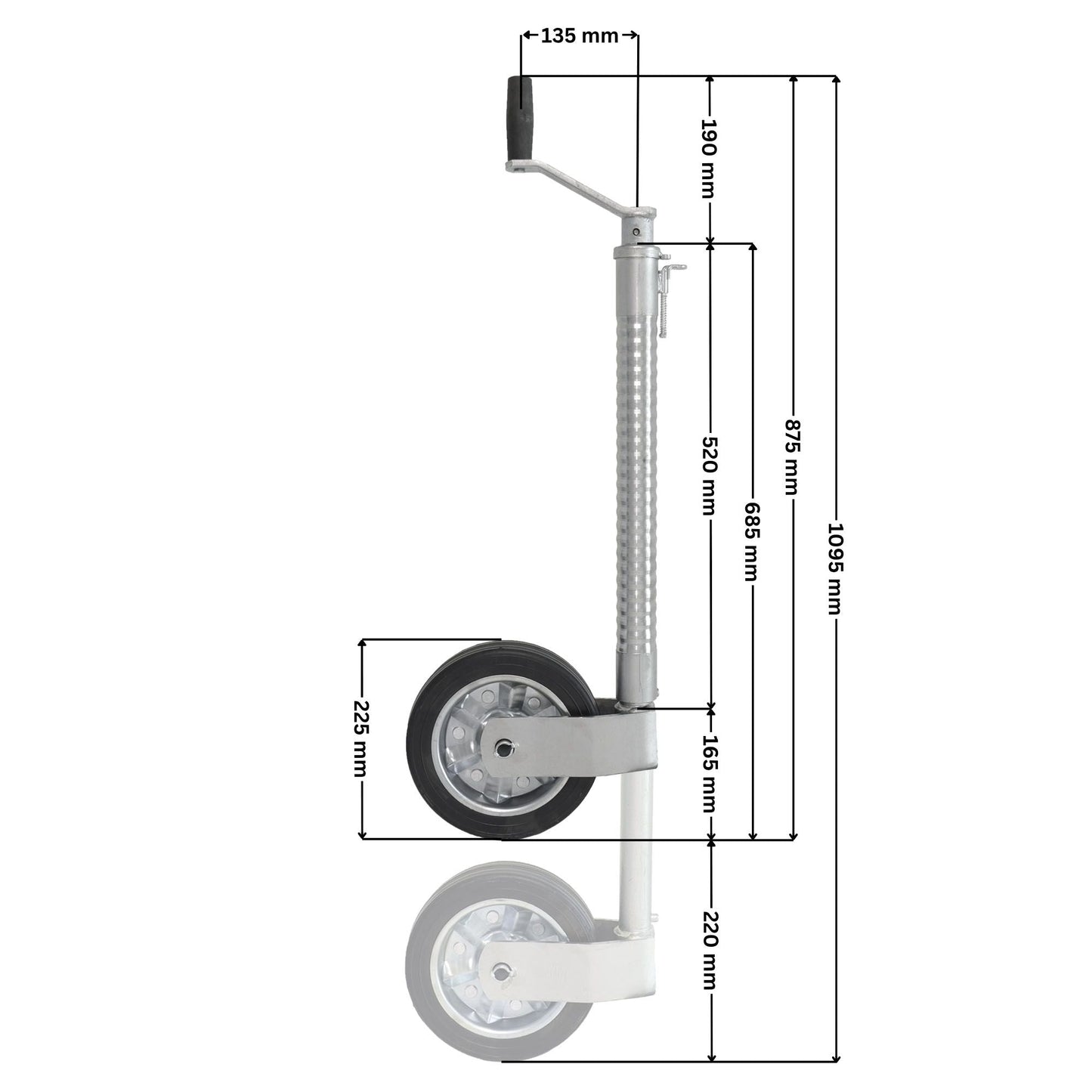 Stützrad 48mm mit Vollgummi - Reifen 300kg gerippte Ausführung - TMN - shop.de