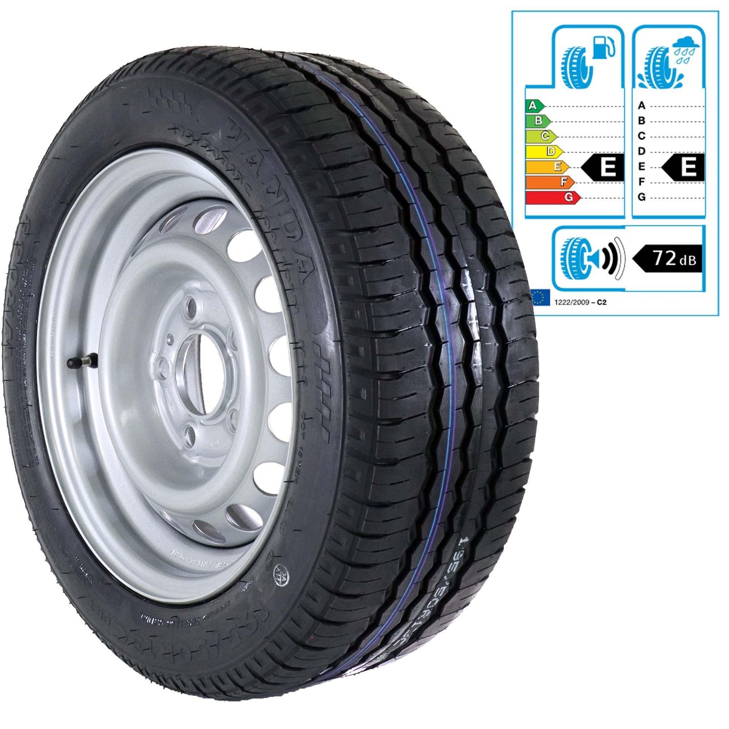 Komplettrad 195/50R13C 104/101N M+S auf 6Jx13H2 Felge 5x112 ET30