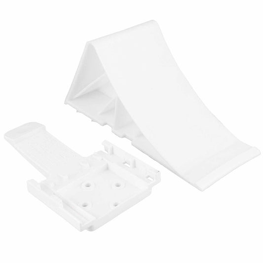 Unterlegkeil Bremskeil Weiss mit Klipp-Halter