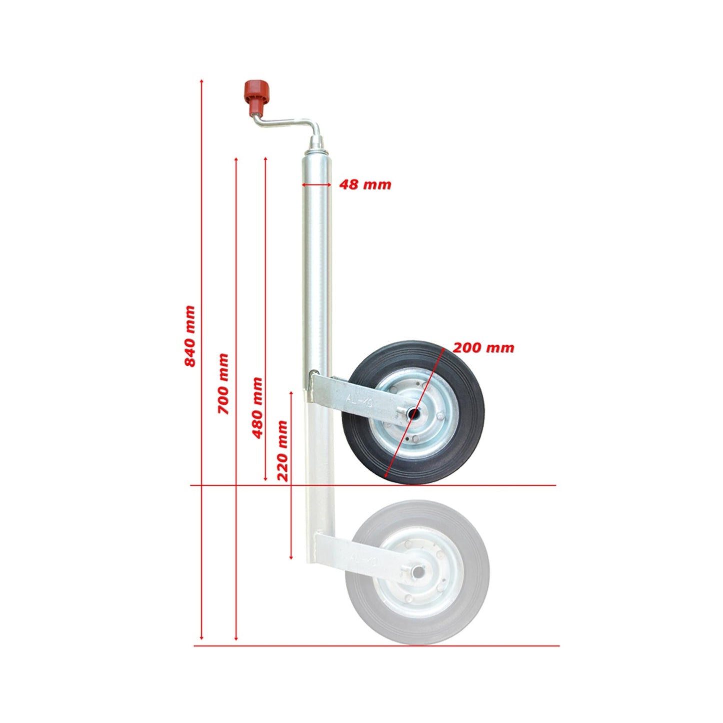 AL-KO Anhänger Stützrad Compact 150kg mit Bremse - 1224351 - TMN-shop.de