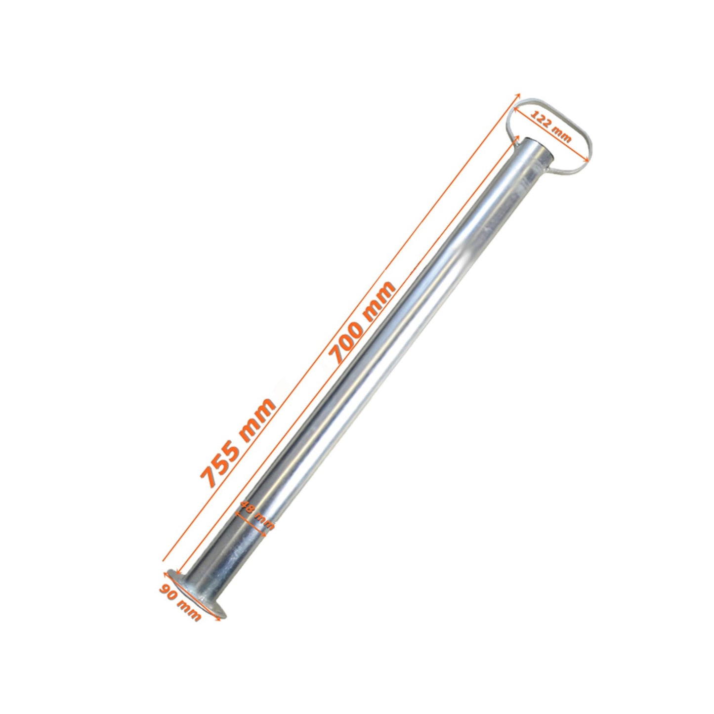 Anhängerstütze 700mm lang, Ø 48mm Rohr - TMN-shop.de