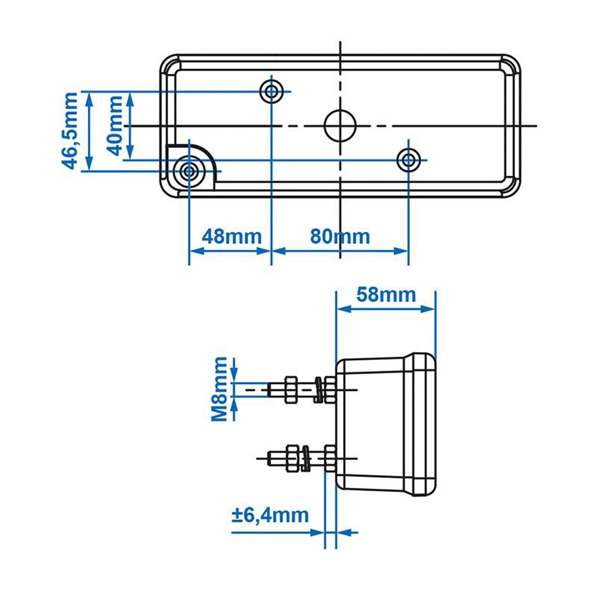 DDR Rückleuchte 4 Funktionen 210x83mm Dreikammer Multifunktionsleuchte - TMN-shop.de