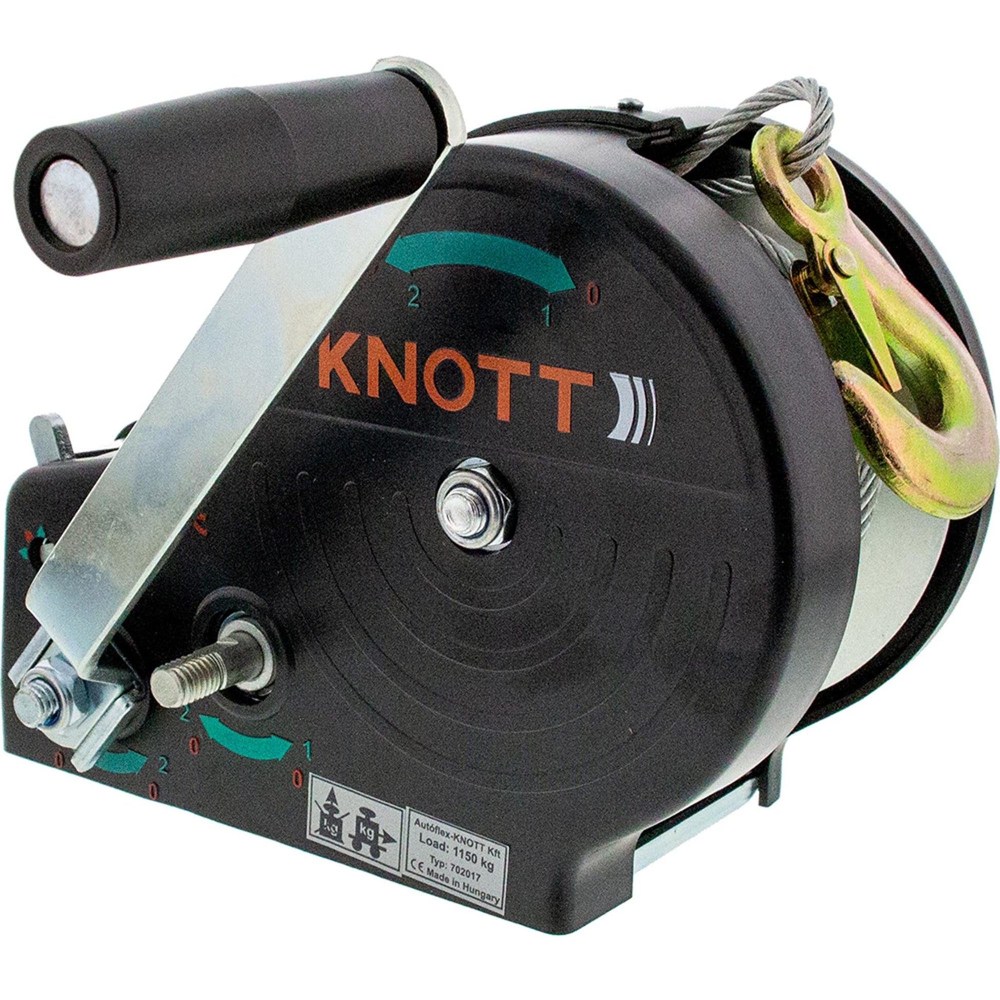 Knott Seilwinde mit 10m Stahlseil und Haken 1150kg - TMN-shop.de