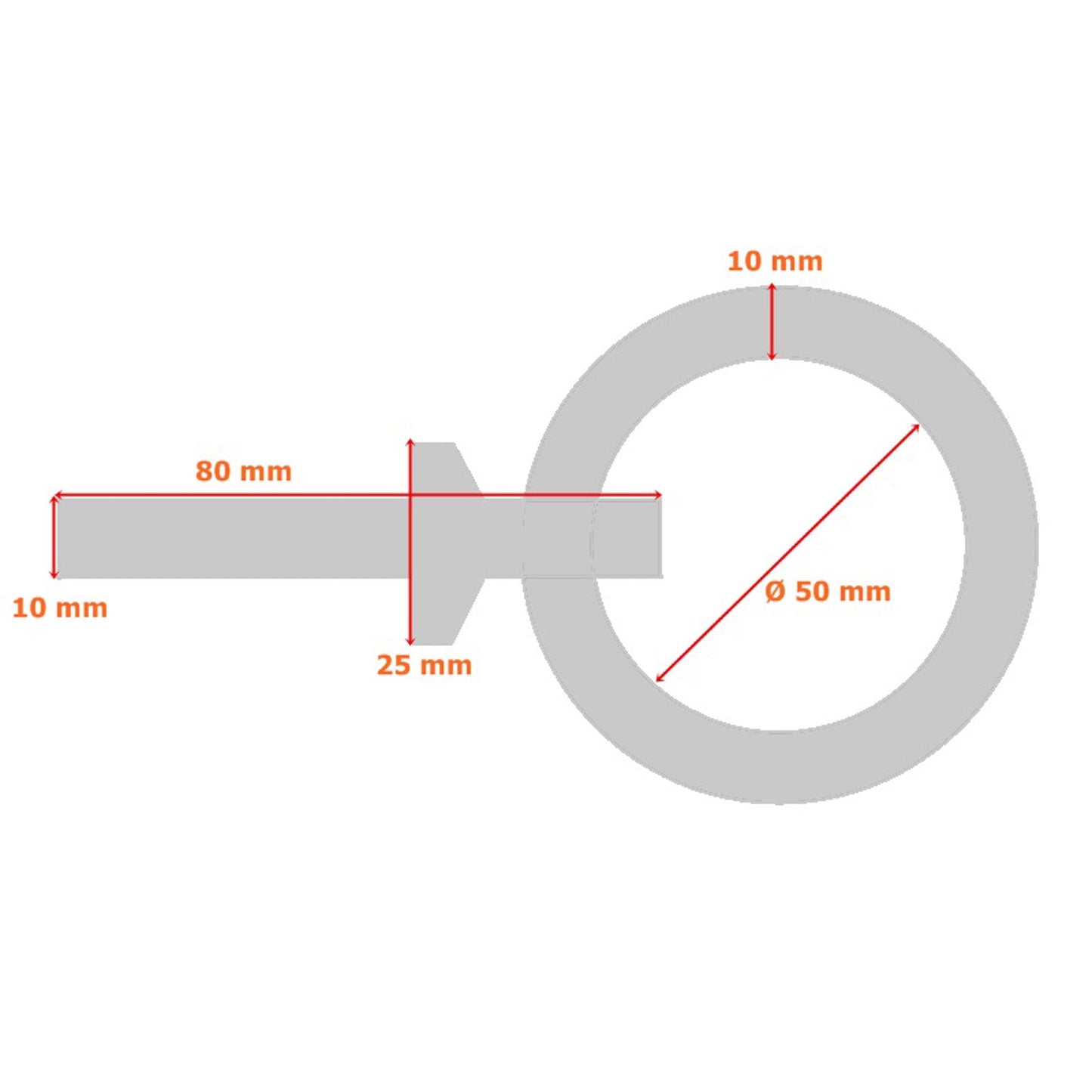 Ösenschraube, vz., M10 x 45 mm, mit Ring, Ø 50 mm x 10 mm - TMN-shop.de