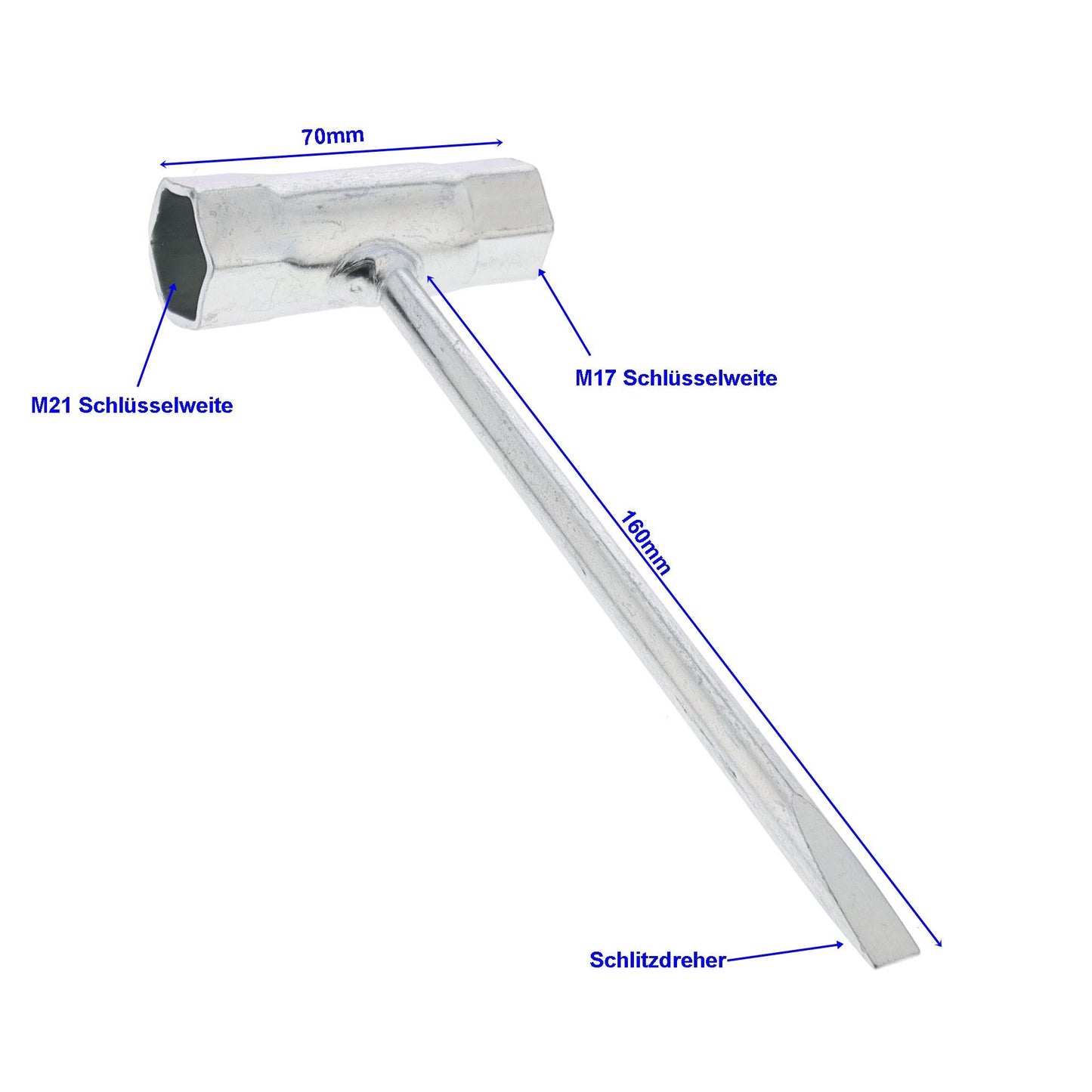 Zündkerzenschlüssel 17x21mm mit Schlitz - TMN-shop.de