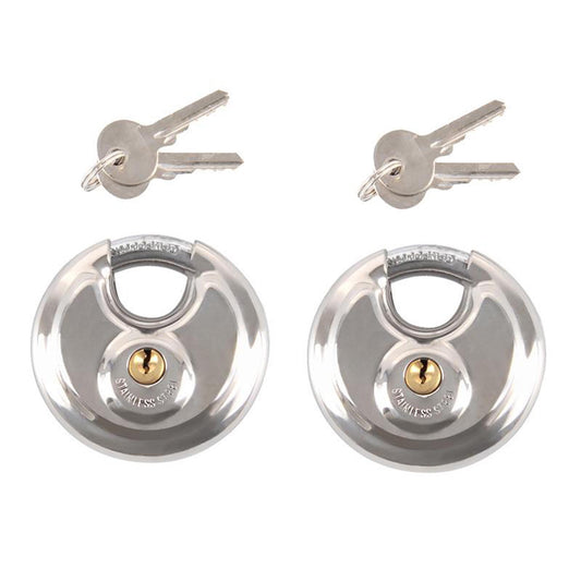 2x padlocks keyed alike 70mm round