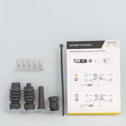 ASPÖCK Verbinder Set 5-pol. Bajonett/Stecker 12V - 13-0536-004