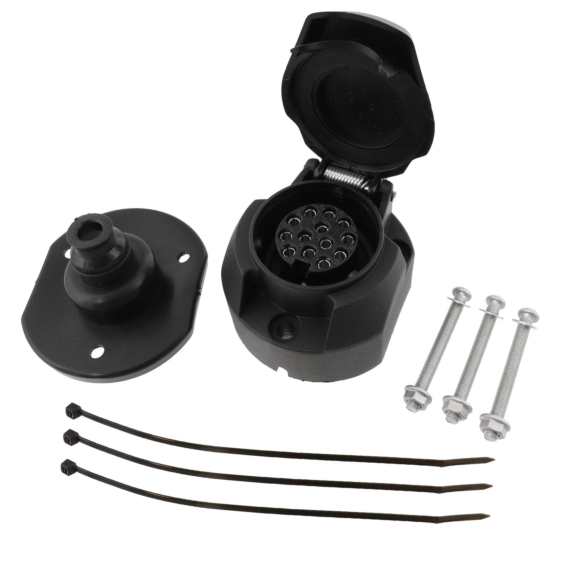 13 - poliges Anhänger - Steckdosen Set Kunststoff 12V mit NSL - Abschaltung - TMN - shop.de