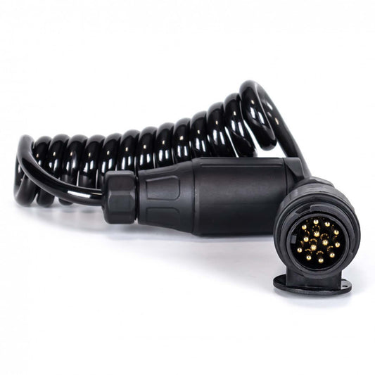 13 - poliges Spiralkabel Verlängerungskabel 13 - Adern 1,5M 1x Stecker / 1x Steckdose - TMN - shop.de