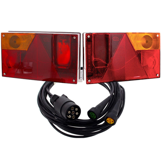 Aspöck set Multipoint 1 I right / left rear lights + 4m connection cable 7-pin.