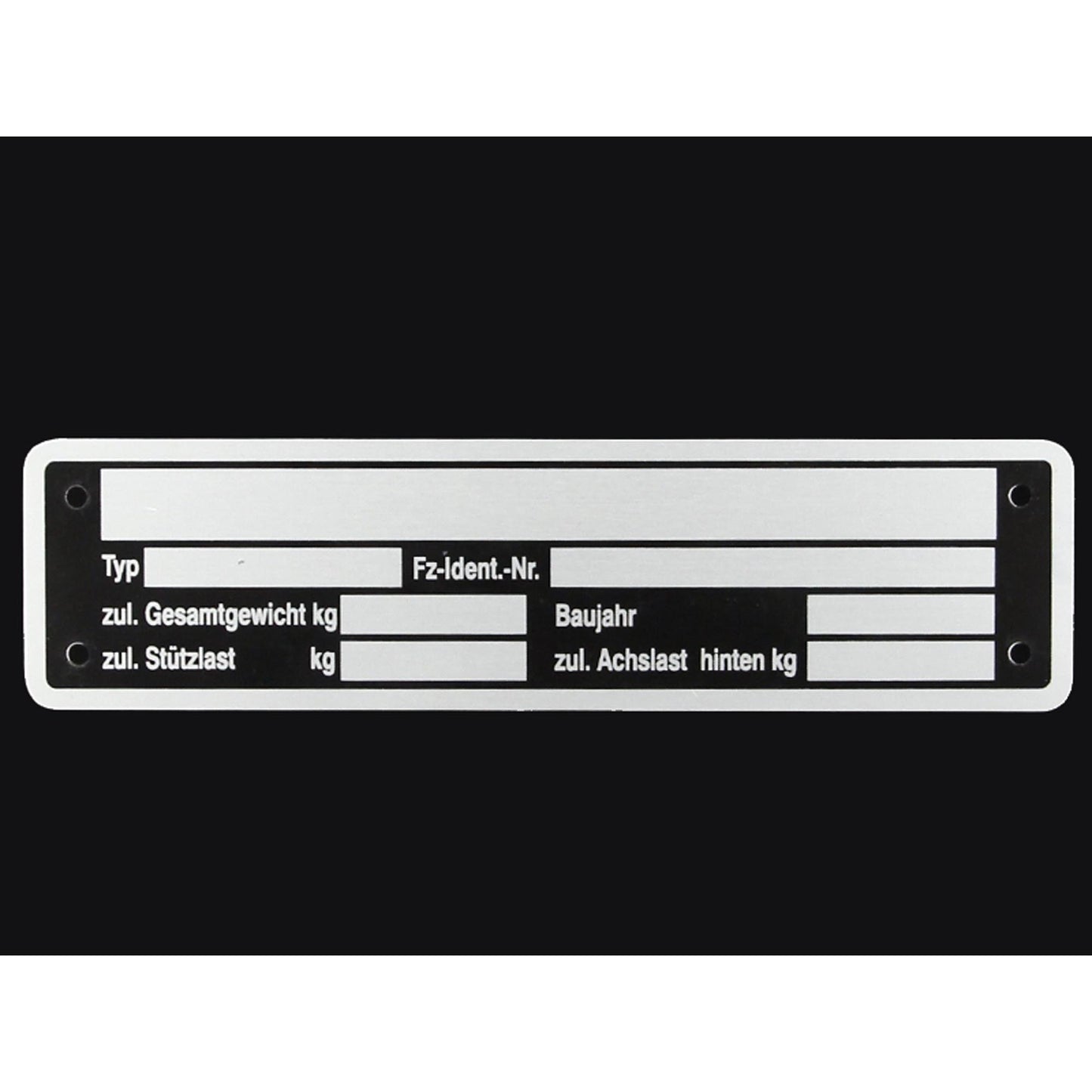 Blanko Typenschild 148X38mm Anhängertypenschild