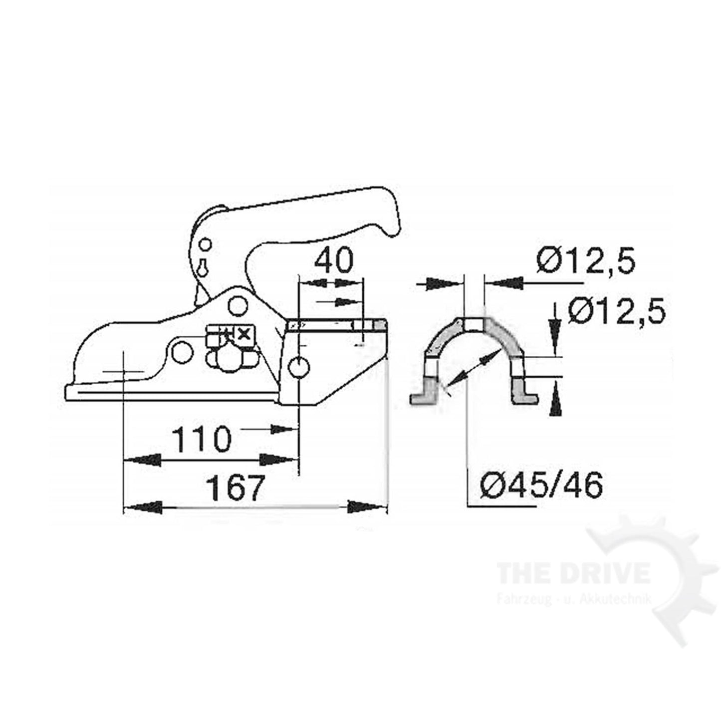 ALBE EM300RA ball hitch 45/46mm 3000kg