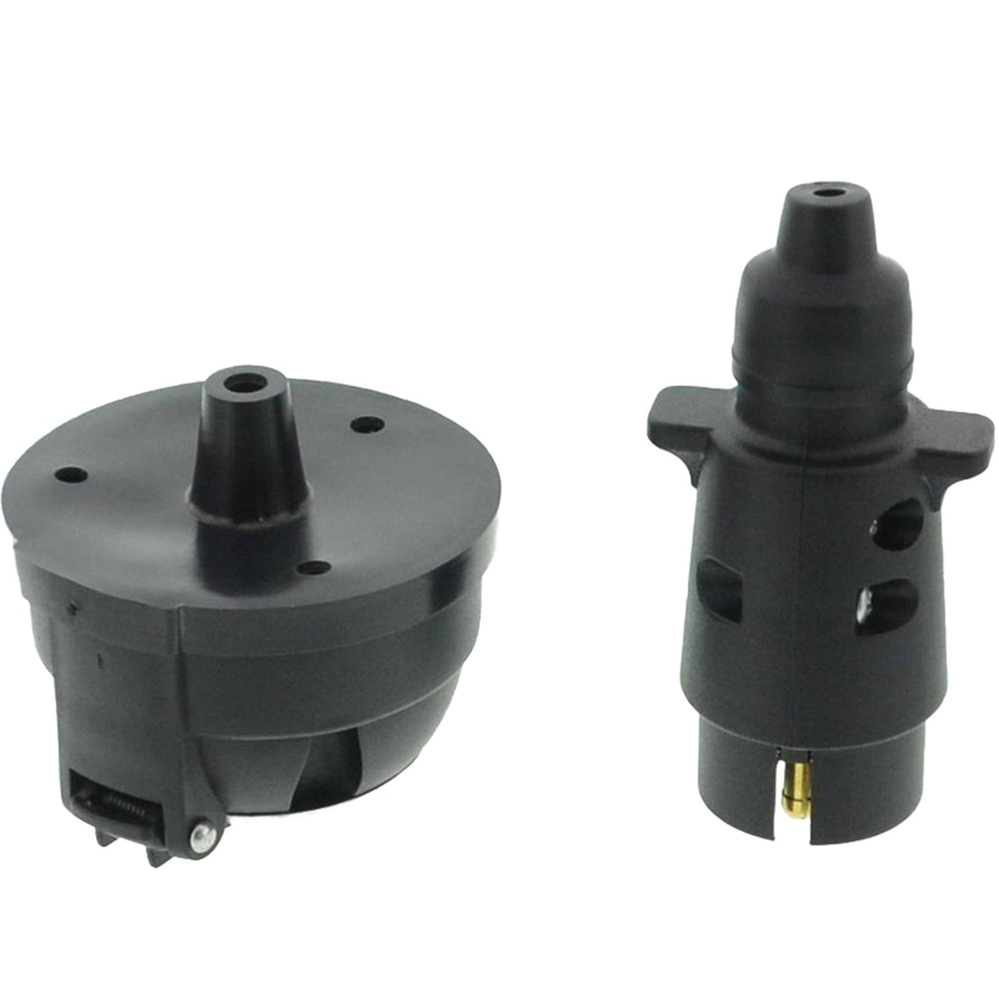 Set 7-pin trailer plug and socket + seal round plastic 12V