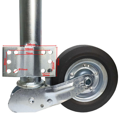 Anhänger Automatik  Stützrad 400kg Flansch 0mm + Schraubensatz