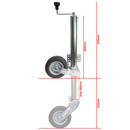 Anhänger Automatik  Stützrad 400kg Flansch 0mm + Schraubensatz