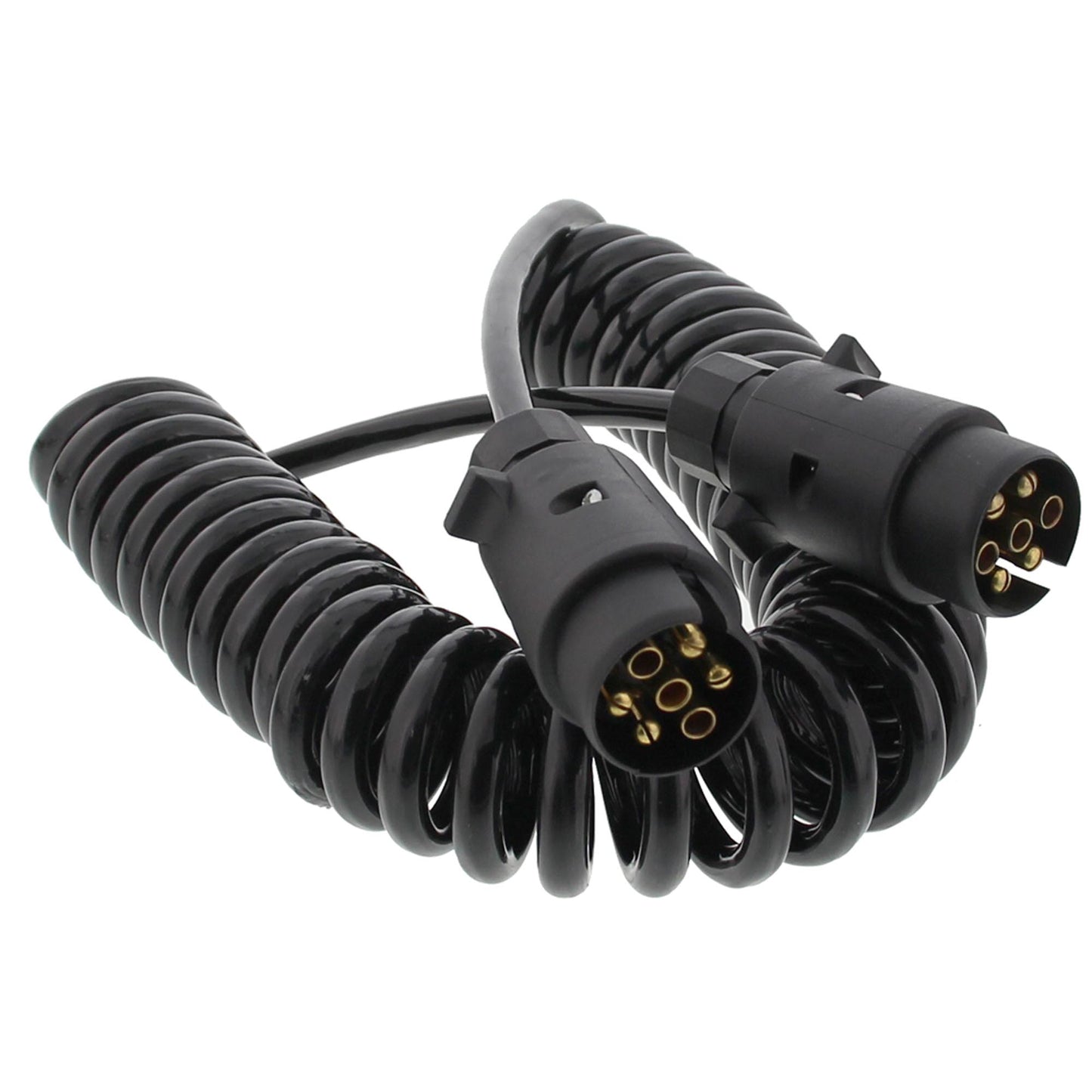 7-pin coiled cable 5M with 2x PVC plugs