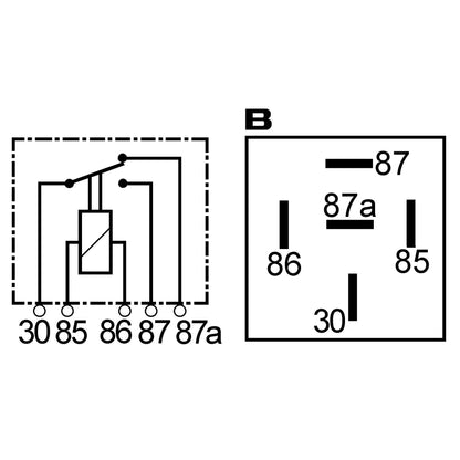 Relais 12V 20/30A  5-polig 30/85/86/87/87a