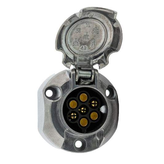7-polige Anhänger-Steckdose Metall 12V Oval
