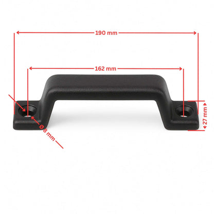 Handgriff / Rangiergriff für Anhänger mit Metalleinlage Schwarz 190mm