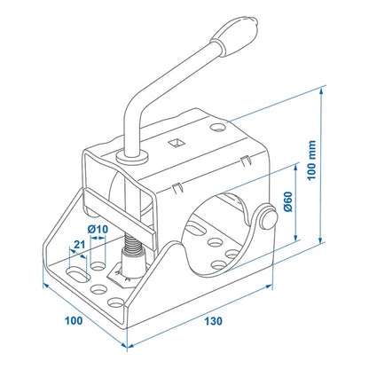 Clamp holder 60mm for jockey wheel