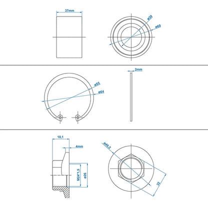 Wheel bearing kit compact bearing suitable for ALKO 1224800 wheel brake 1637