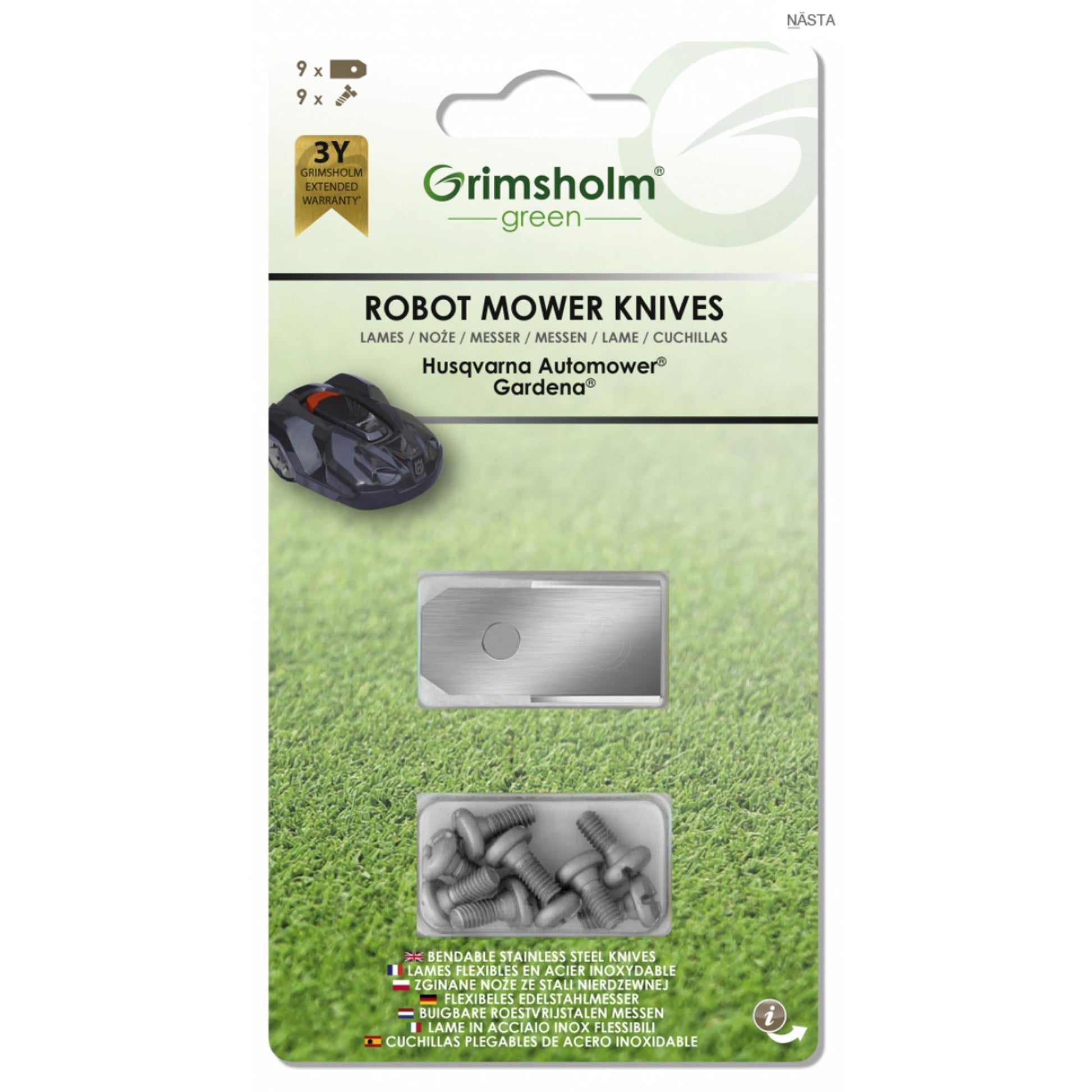 9x Edelstahl Messer für Automower und Gardena - TMN - shop.de