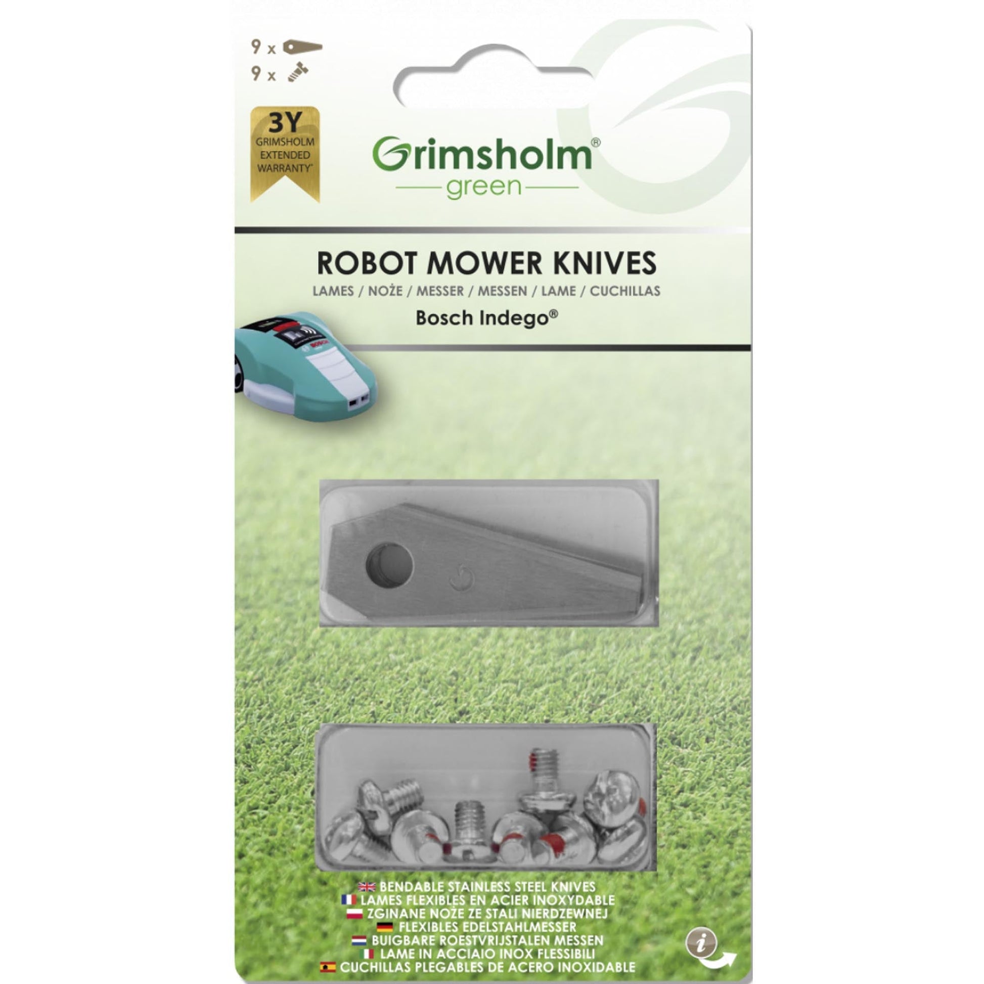 9x Edelstahl Messer für Bosch Indego - TMN - shop.de