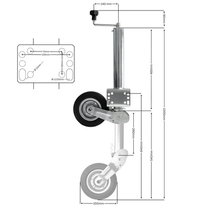 Anhänger Automatik Stützrad 60mm 400kg Stützlast - TMN - shop.de