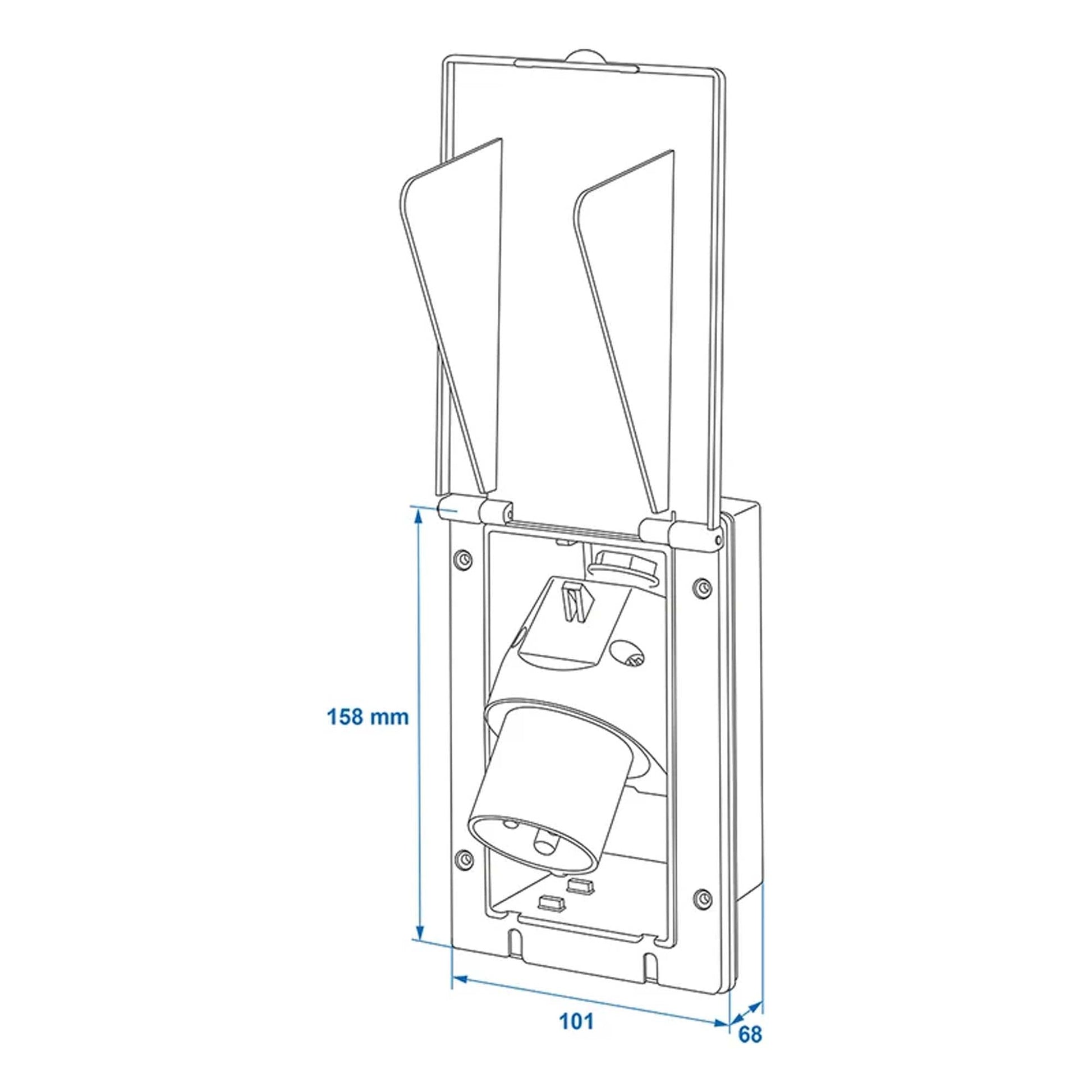 CEE - Einspeisestecker Einbau rechteckig schwarz - TMN - shop.de